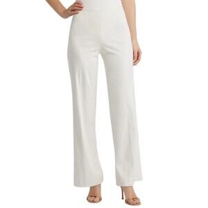 Anne Klein Women's High Rise Pull-On Pants in White Dove